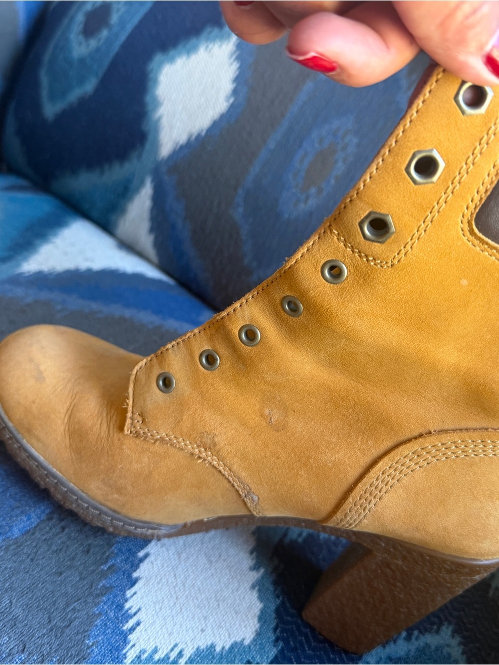 Timberland Women's Tan Leather Lace-Up Heeled Boots - Picture 8 of 10